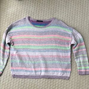 Multi color cotton sweater by Oui. Size M.